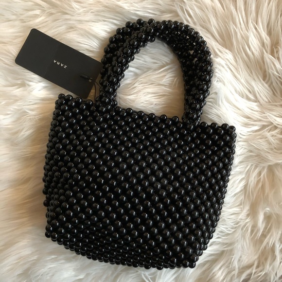 Zara Handbags - New with tags Zara Beaded Bead Bag Purse Handbag